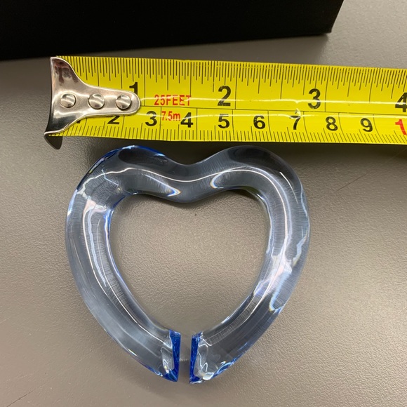 Interlocking Crystal Blue and Clear Hearts - Picture 2 of 4